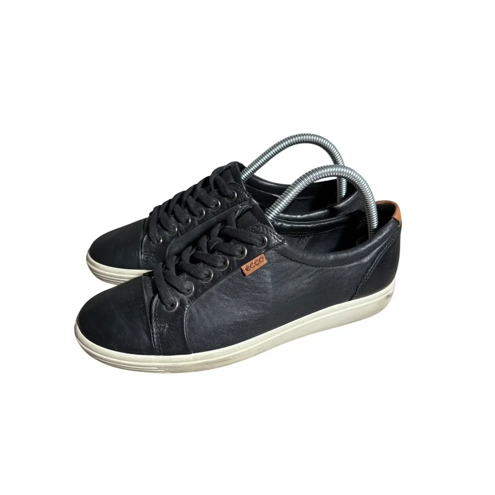 ECCO Soft Womens 8 Extra Wide‎ Leather Low Top Sneakers Casual Walking Comfort